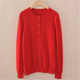 cardigan women spring plus size Solid color long sleeve short sweater coat female single-breasted casual tops jackets