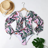 Sleeve Swimwear Women 2021 New Printed One Piece Swimsuit Female Plus Size Swimwear Monokini Bathing Suit Summer Beach