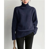 2022 Autumn Winter Loose Turtleneck Pullover Basic Warm Sweater for Women Korean Soft Kniited Solid Sweater