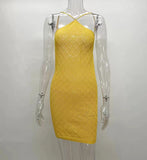 High-End Summer Women's Temperament High-End Slings Bare Back Hollow Short Dress