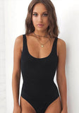 Sexy U-neck Sleeveless Solid Backless