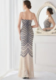 Shining Sequins V Neck Strapless Slim Formal Cocktail Party