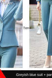 Women Blazer Elegant Chic Office Spring Autumn Professional Casual Solid Single Button Long Sleeve Blazer Straight Pants