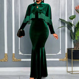 New Banquet Black Dress Elegant Collared Collared Studd Dress Dress Dress
