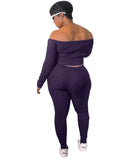 Sexy Off Shoulder Knit Top And Leggings 2 Piece