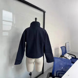 Spring And Autumn New Temperament Trend Collar Buckle Jacket Short