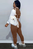 Contrast Color Cropped Top and Pants