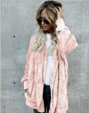autumn and winter plush warm cotton coat mid-length double-sided