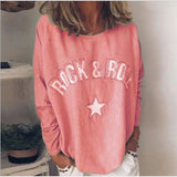 New Autumn And Winter Women's T-Shirt 2023 Is A Hot Seller Of Printed Diamond-Encrusted Round Collar Long-Sleeved Sweaters-Outfit