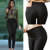 Commuting Autumn Women's High Waist Skinny Cropped Pencil Casual