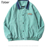 POLO Collar Bat Sleeve Jacket Women Oversized Corduroy Buttons Up Outerwear 2021 New Spring Coat Harajuku Teens