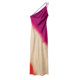 New Tie-Dye Printed Asymmetrical Sexy Dress 8030484-Outfit