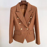 Fashion Women's Suit Jacket Metal Lion Buckle Double Buckle Repair Hemp