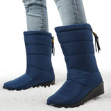 Boots Women Winter Snow Boots Female Faux Fur Plush Booties Waterproof Shoes For Women Black Down Boots Botas