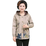 Female Windbreakers Spring Autumn Jacket New Loose Plus Size Long-sleeved Printed Hooded Outerwear Women Basic