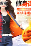 Big Size Velvet Thick Warm Women Plaid Shirt Female Long Sleeve Tops 2023 Autumn Winter Casual Blouse