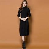 Autumn Dress 2021 New Female Twist Knitted Sweater Skirt Over The Knee Bottom Skirt Autumn And Winter Popular Long