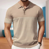 Men's Men's Casual Ball Striped Knits Ice Shuang Silk Knitting Business Polo