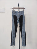 Women's Denim Pants Contrast Color Slim Split Patchwork High Quality Thin Pencil Pants 2024 Summer New Fashion 11XX4831-Outfit