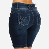 Shorts Women High Waisted Jeans Woman 2021 Summer Clothes Skinny Short Pants Streetwear Casual Button Washed Short