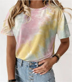 Dye T-shirt Short Sleeve Tops Tee 2021 Summer New Tee Shirts For Women Clothes Tie-dye Top Lady