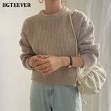 Vintage O-Neck Women Pullovers Sweaters Tops Long Sleeve Loose Female Knitted Jumpers 2022 Autumn Winter