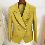 Fashion Women's Suit Jacket Metal Lion Buckle Double Buckle Repair Hemp