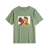Abstract Print Summer T Shirt Women Vintage Graphic Female Tops Harajuku Soft 100% Cotton Tees 2021 New Basic