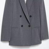 Homemade New Women's Classic With Padd Shoulders Double Buckle Blazer Suit Suit Suit