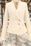 Women's Classic Casual Single Breasted Lapel Long Sleeve Elegant Chic Elegant Chic All-match Office Lady Tops