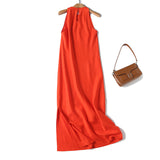 New Slim Version In Spring Has An Elegant Sleeveless Sling Dress.-Outfit