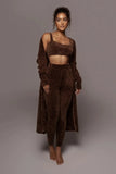 Sexy Vest And Long Slevee Coat And Pant 3 Piece