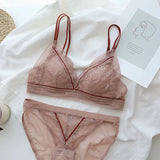 Sexy Bralette Bras Underwear Set Lace Comfortable Soft Cup Push Up Bra Set and Women Beauty Cross Back Leisure