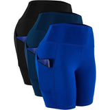 Shorts Pocket Five Points Female Fitness Training Running Cycling Tight Exercise Shorts-Outfit