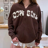 Y2K Gothic Sweatshirt Oversized Hoodie Women Autumn Zip Up Long Sleeve Coat Top Female 90S Vintage E-Harajuku Grunge