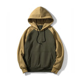 Brand Streetwear Patchwork Hoodie Men Hip Hop Hooded Solid Slim Fit Casual Hoody Male Hoodies