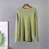 Basic Khaki Knitted Cashmere Sweaters Women 2021 New Winter Loose Solid Ladies Pullovers Warm Casual Knitwear