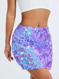 Women Sequined Skirts Sparkle Slim Short Mini Skirts Shiny Glitter Pencil Skirts Nightwear Party Club Streetwear 2023-Outfit