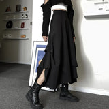 Party Casual Vintage Victorian Skirt Women Black High Street Korean Gothic Y2k Skirt Female Long Chic Irregular Fashion Party