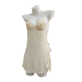 Pure Lusty Dew Back Pajamas Thin Bud Silk Silk Silk Slings Aja Skirt Short