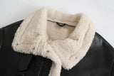 Winter Women's Wear Street Fashion Plush Fur Integrated Jacket-Outfit
