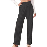 Wish Texture Knitted Trousers Tight Solid Color Casual Loose Straight Women's