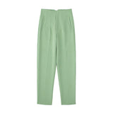 Fashionable Multi-Color Pendant High-Waisted Straight Harlan Casual Suit Trousers In Spring And Summer 2024-Outfit