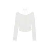 Sexy Halter Neck Women T-shirt Elegant Deep V Long Sleeve Slim Elastic Female Tops High Street Chic Autumn Winter Ladies