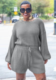 Adjustable Drawstring Long Sleeve Sweater
