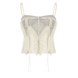 Cloth Forget Fashion Ballet Style Net Yarn Split Three-Dimensional Gradient Lace Vest Short Skirt Two Sets Of Hottie