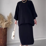 2025 New Solid Color Loose Blouse Casual Lazy Skirt