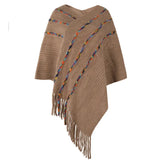 Plus Size Spring Autumn Striped Poncho Women Sweater Oversized Jumper Knitwear Holiday White Vintage Cape Sleeveless