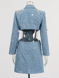 Small Scented Dress Women 2025 Spring New Elegant Fashion Collar Collar Lumbar Short High-Waisted A