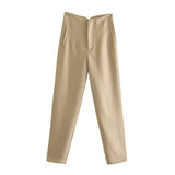 Workplace Women's Display High Waist Waist Suit Trousers 38 Color Reduced Age And Ankle